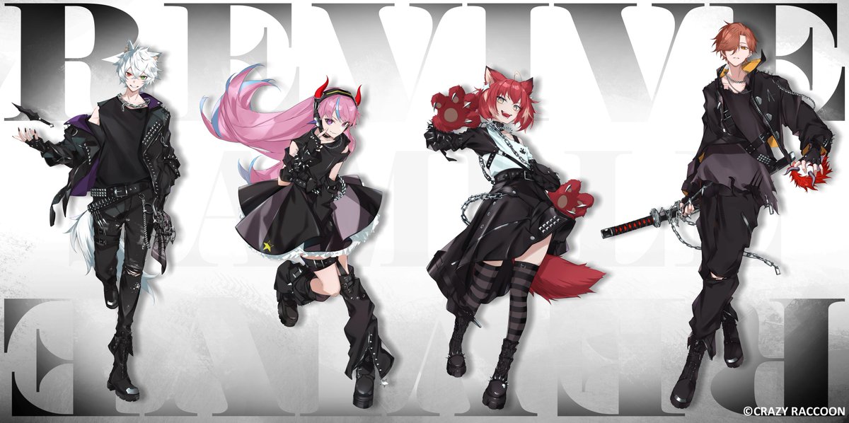 daichi59864483's tweet photo. 【Crazy Raccoon Revive】
この度、イベントに出場する皆様の
衣装デザイン、お姿を担当させていただきました！！
（ツリー形式にて掲載しております。）
どうぞよろしくお願いいたします！！！
#CRRUTS #Revive https://t.co/QlYPIMuzER