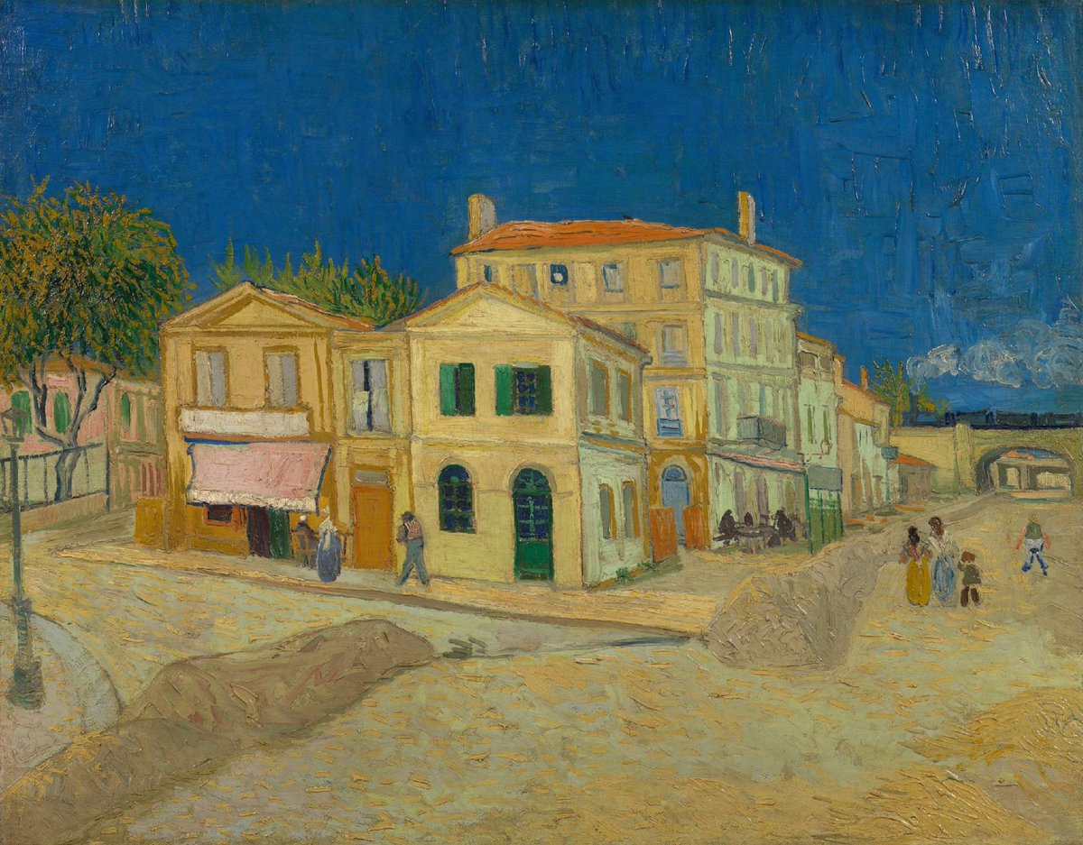 vangoghmuseum's tweet photo. Van Gogh often made sketches in letters to his brother Theo, sharing what he was working on and bringing him closer to his world ✉️
He describes the Yellow House under a ‘sulphur sun’ and a ‘pure cobalt sky.’ Can you see it coming to ‘life’ in his painting? 

🖼️ ‘The Yellow House (The Street)’, 1888 © Van Gogh Museum
✏️ (recto) page of a letter from Vincent to his brother Theo, September 1888 © Private collection