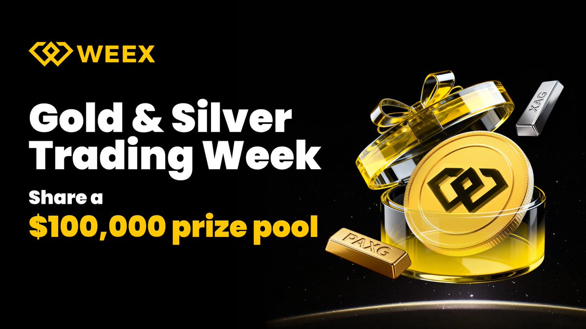 WEEX_Official's tweet photo. 🎁 Trade gold and silver &amp; share $100,000!Ride the market momentum and capture trading opportunities

📅 07/01/2026 18:00:00 - 07/11/2026 23:59:59 (UTC+8)

👉 Join:https://t.co/hIHN3opu0X
👀 Follow: @WEEX_Official
❤️ RT + LIKE

#Airdrop https://t.co/NeWUh4YTU7