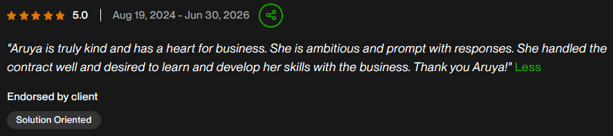 MercyAruya's tweet photo. I got a review today. ❤️

A client described me as kind, prompt, and someone who has a heart for business.

That last part means the most.

For me, having a heart for business means understanding how a business works before automating it.

I help founders and growing teams improve their operations with Airtable, no-code tools, automation, and process documentation.

Because good systems don't just save time.

They help businesses grow with confidence.