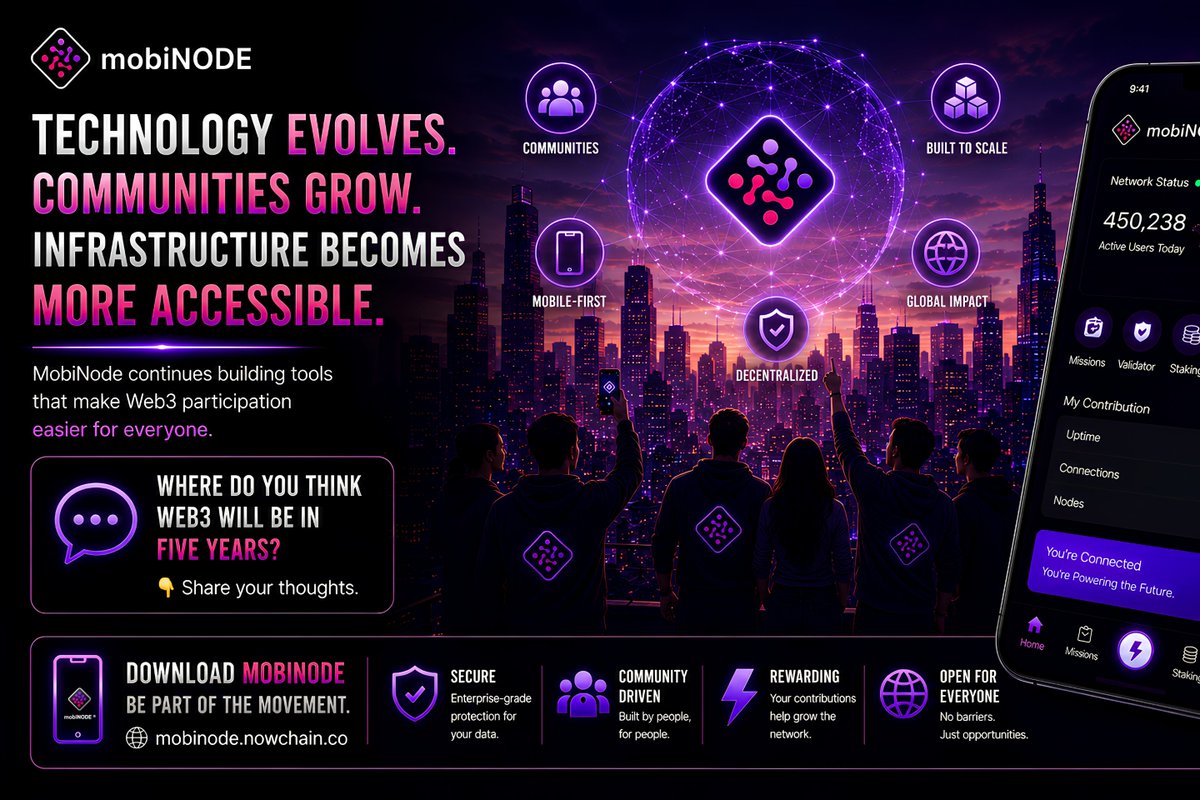 mobiNode_'s tweet photo. Technology evolves.
Communities grow.
Infrastructure becomes more accessible.
MobiNode continues building tools that make Web3 participation easier for everyone.
Where do you think Web3 will be in five years?
π Share your thoughts.
#MobiNode #Web3 https://t.co/FGodXMJ0w4