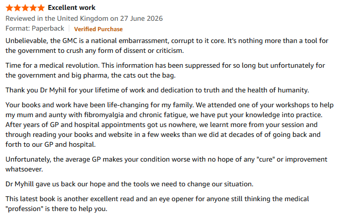 MyhillNews's tweet photo. Dr Myhill's new book -  “IS THE GMC FIT FOR PURPOSE?” -  is now published and on sale. This has been an entirely solo project by Dr Myhill and she has self-published on Amazon. Nice reviews coming in 
See here for more detail and how to buy this book - https://t.co/IGCTFF5VCD https://t.co/FFvyjosJnt