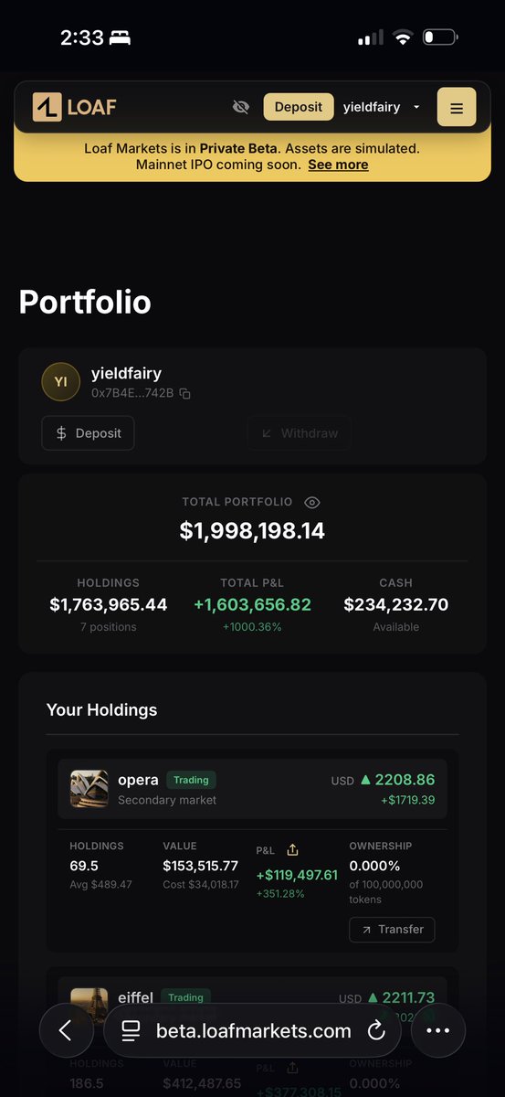 yieldfairy's tweet photo. Loaf Property Portfolio Day 4 

$100,000 -> $2M 🪎 https://t.co/omZaWj6ypj