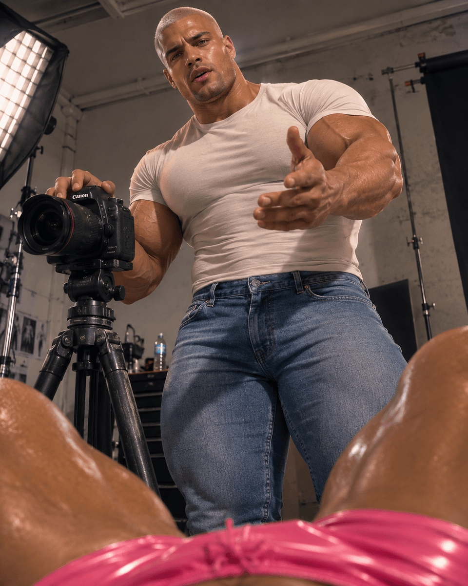 bompapi69's tweet photo. Chad had just started modeling. His first assignment was supposed to be a normal portrait shoot, but he couldn't stop being a dumb jock... Good news: After that photo shoot, Chad was hired by a Jamaican milk company! 💦 #himbo #dumbjock #muscle #bara https://t.co/WgukEAsPVv