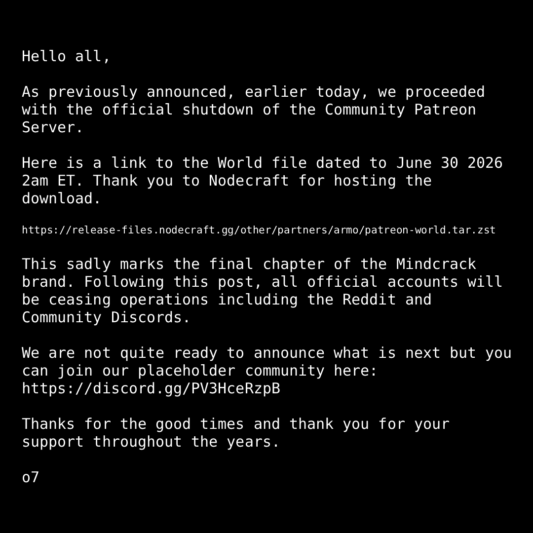 Mindcrack tweet media