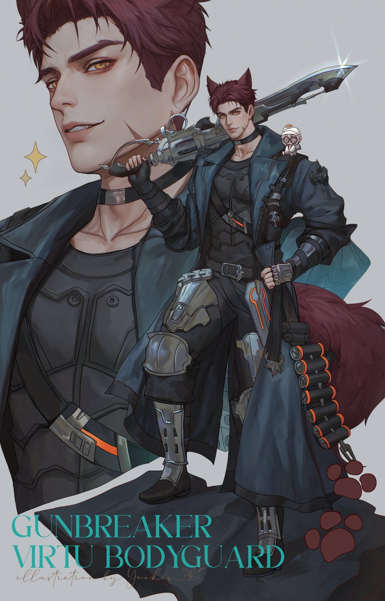 Yookes_'s tweet photo. 「 Gunbreaker Valko 」 joins the fray!! 🐾✨ He deserves to be part of the party just as much as everyone else! 💢

#Valko #Loveanddeepspace #BRINGBACKVALKO #ffxiv https://t.co/DHmEwhpub2