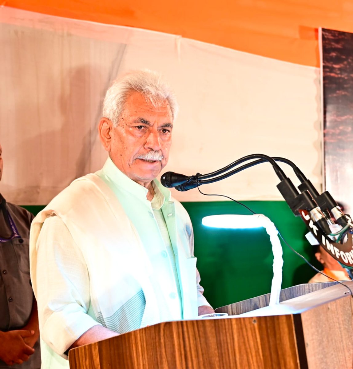 manojsinha_'s tweet photo. Today, I inaugurated the Tawi Aarti and Shri Amarnath Ji Yatra's light-and-sound show to welcome devotees for pilgrimage that begins tomorrow. This sacred journey of faith, discipline and spiritual awakening is a source of inspiration for countless generations and I invite seekers from across the country to participate in this spiritual journey. 
Shri Amarnath Ji Yatra has long been a living thread, weaving together people of diverse languages, cultures and traditions into one shared fabric of faith. With only a few hours remaining before the yatra’s commencement, Jammu Kashmir reverberates with chants to Lord Shiva, and the holy banks of the Tawi are lit by lamps of devotion. 
On this auspicious occasion, I extend my warmest greetings and felicitations to all pilgrims. The Tawi Aarti, rooted in ancient practice, stands today as a vibrant symbol of our collective spiritual consciousness, cultural unity, spiritual values and social harmony. 
The river’s uninterrupted flow reminds us that just as its waters move freely without distinction, so too should human life be guided by love, cooperation, and mutual respect. Throughout Shri Amarnath Ji Yatra, Tawi Aarti will be offered every evening, and each lamp lit will shine as a beacon of hope, purity, renewal, and faith, illuminating not only the path of the pilgrim but the spirit of our society as well.