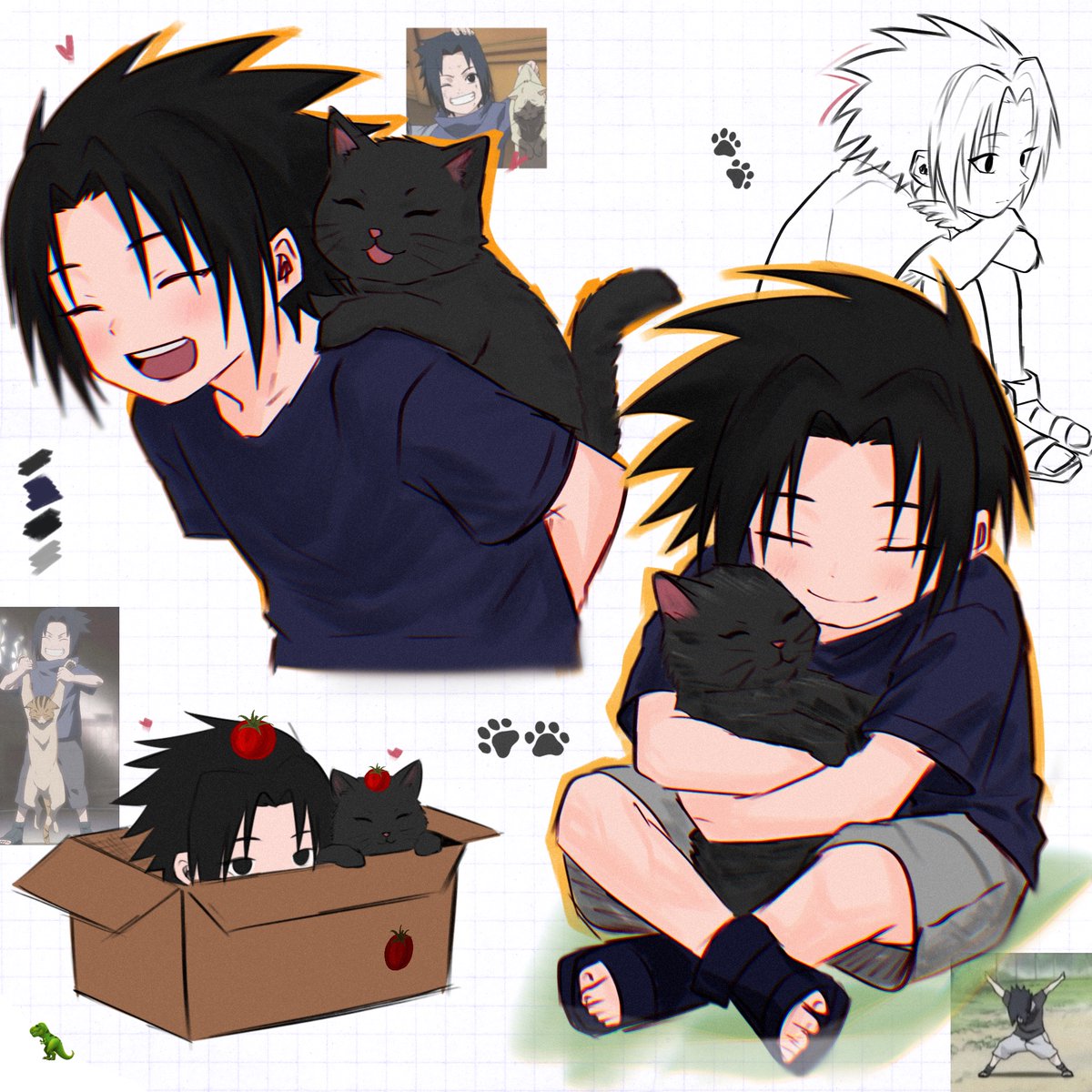 chococurrent_'s tweet photo. The boy finds his Happiness🐈‍⬛
. https://t.co/y6W2lNCGGr