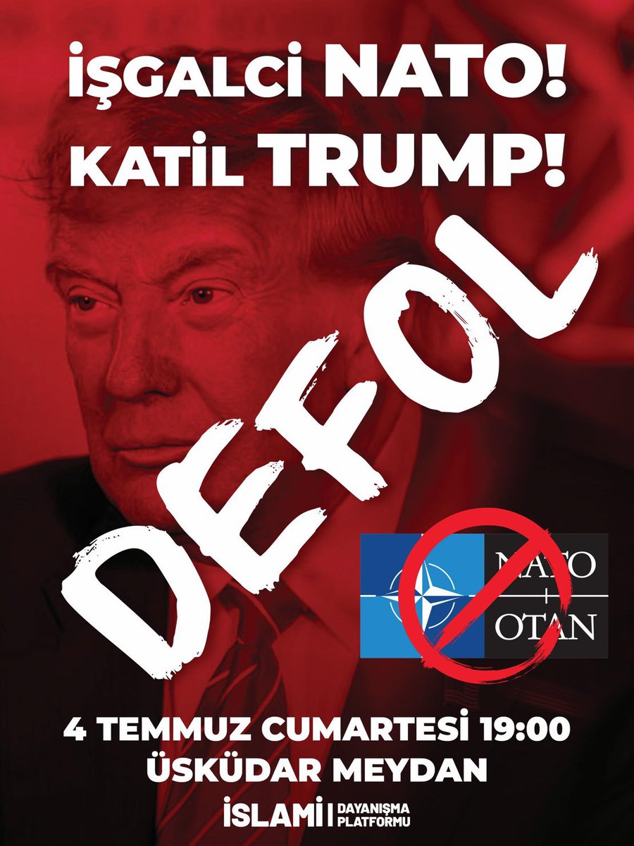ademozkose's tweet photo. Gazze’deki soykırımın en büyük destekçisi olan katilleri ülkemizde  istemiyoruz. Elleri masum çocukların kanlarına bulaşan Batılı liderlerin Ankara’da düzenleyecekleri NATO Zirvesi öncesinde “İslami Dayanışma Platformu” protesto çağrısı yaptı. https://t.co/1IPoJPACAF