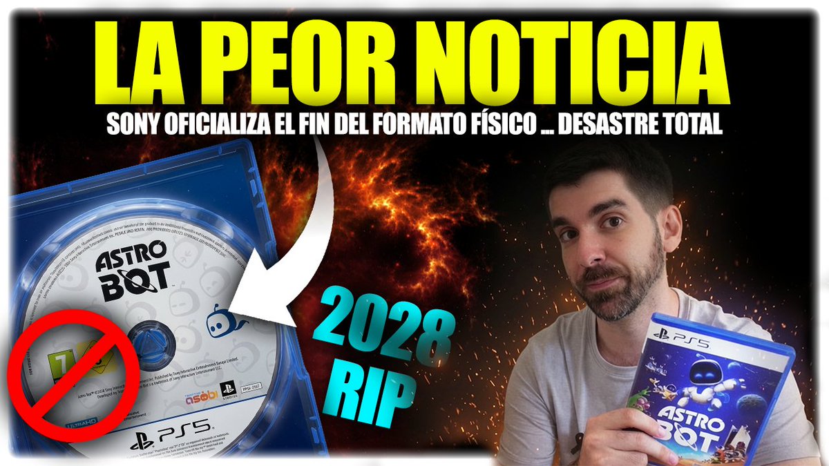 semonster66's tweet photo. ⚠️NUEVO VÍDEO⚠️

🎮 PlayStation MATA al formato físico OFICIALMENTE | La peor noticia para los videojuegos

-----------
✅ Vídeo: https://t.co/2orwxaNmET
-----------

Hemos tenido muy malas noticias este año... Pero esta se lleva la palma de oro en la cúspide de la BASURA. https://t.co/R66wfTKb8I