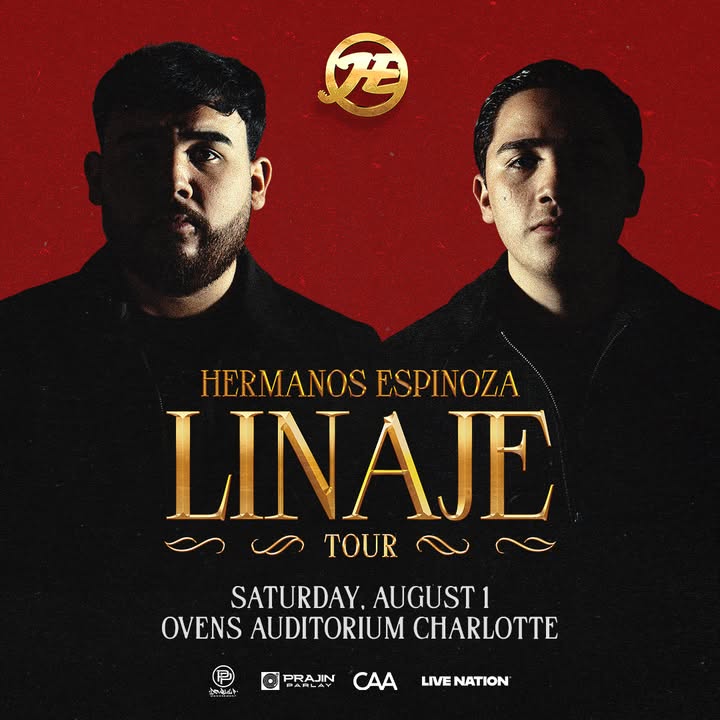 TheBOplex's tweet photo. NEXT MONTH, @hnosespinoza– LINAJE Tour is coming to Charlotte at Ovens Auditorium on Saturday, August 1st! Don't miss your chance to see them perform live!

Get ticket: https://t.co/jYX53G0mFs #theboplex #cltentertainment #cltmusic https://t.co/j8A3d68XdB