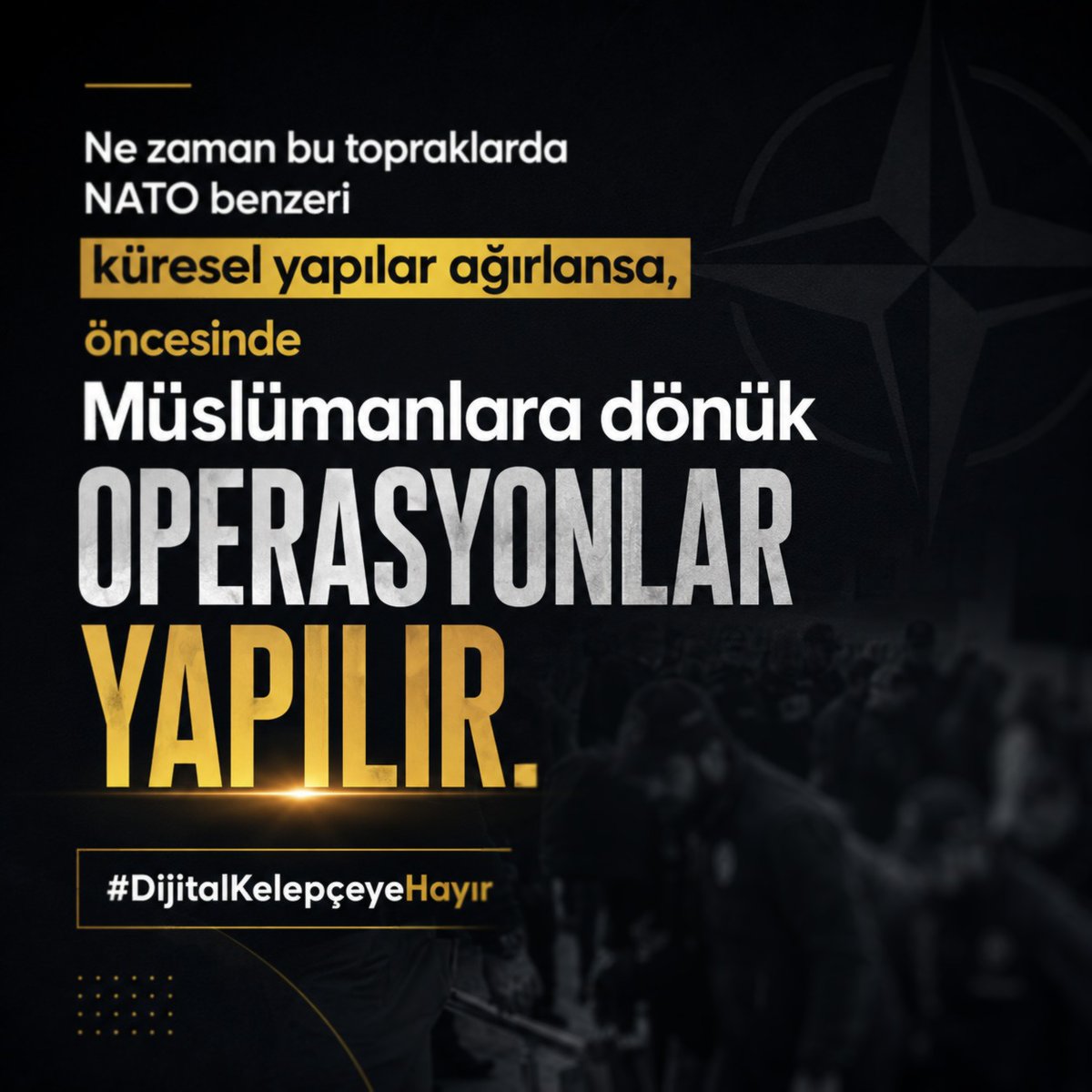 _tevhidekip's tweet photo. Ne zaman bu topraklarda NATO benzeri küresel yapılar ağırlansa, öncesinde Müslümanlara dönük operasyonlar yapılır.

Çünkü küresel tuğyan, karşısında itiraz istemiyor. Onu razı etmek isteyenler de önce içerideki hak sesini kısmaya çalışır.

#DijitalKelepçeyeHayır https://t.co/wz7BZsE6Xd