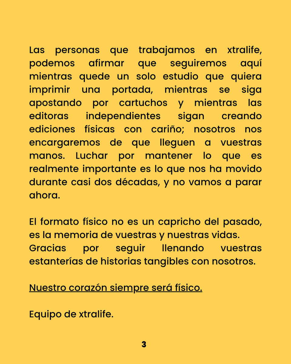 xtralife_es's tweet photo. Comunicado oficial del equipo de xtralife: Nuestro corazón es físico. https://t.co/bZ0AFZhqJl