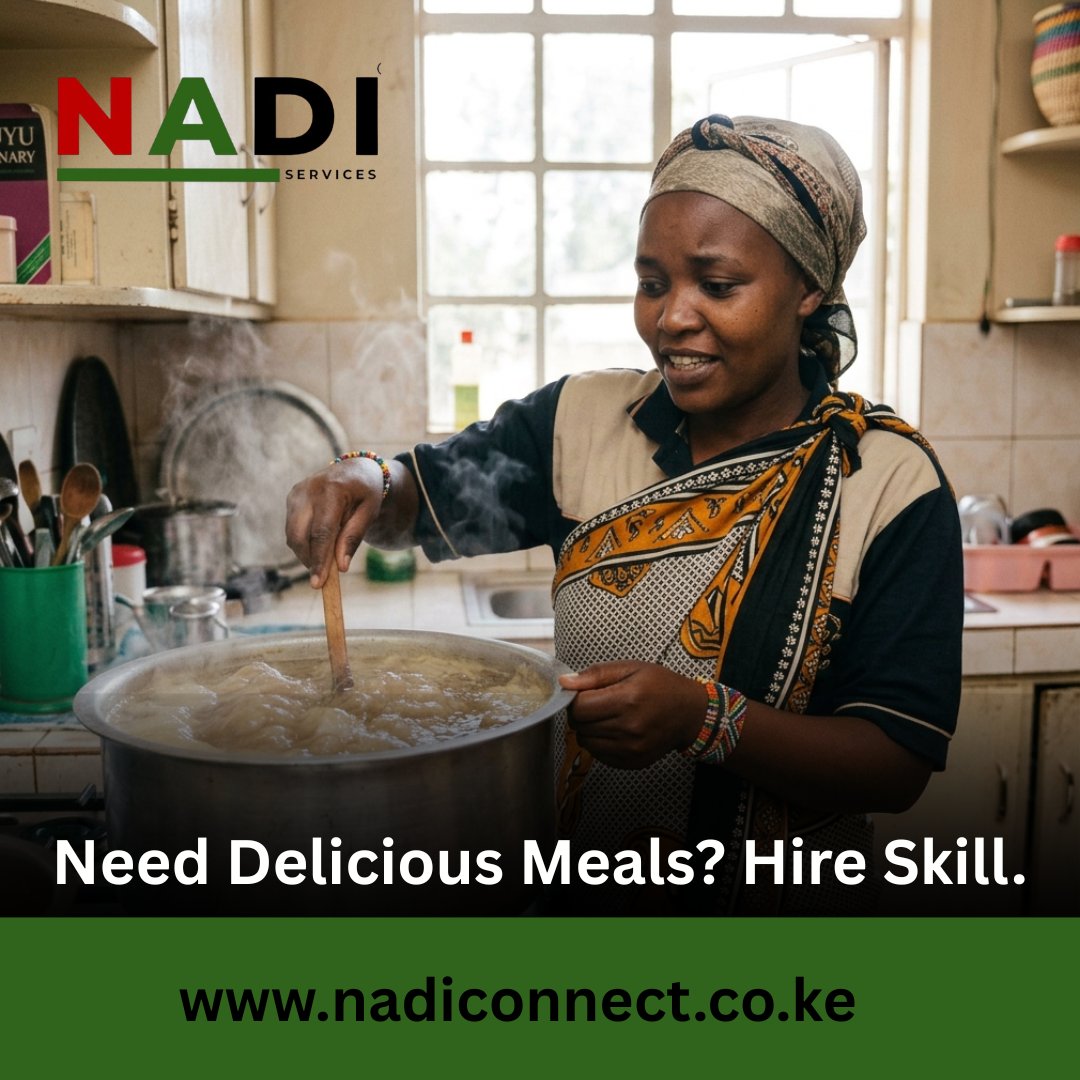 NadiServices's tweet photo. Need Delicious Meals? Hire Skill. 🍲

Hire with confidence.

🌐 https://t.co/oGjGpyabpo
📞 0700 902 029

#Househelp #HousehelpKenya #DomesticWorker #DomesticWork #HouseManager #HomeServices #HomeCare #FamilySupport #Cooking #HomeCooking #Nanny #Housekeeping #Cleaner #KenyaJobs https://t.co/UTSFtQVrjC