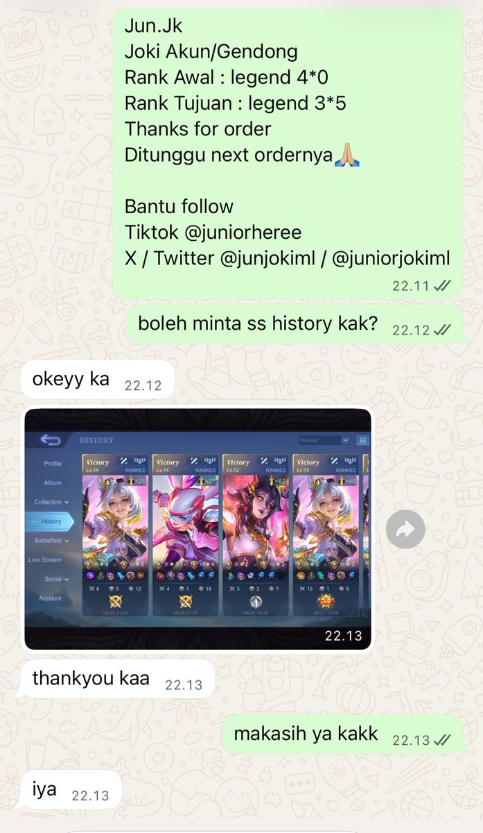 Junior JOKI ML / GENDONG JOKGEN TESTI 1000+++ tweet media