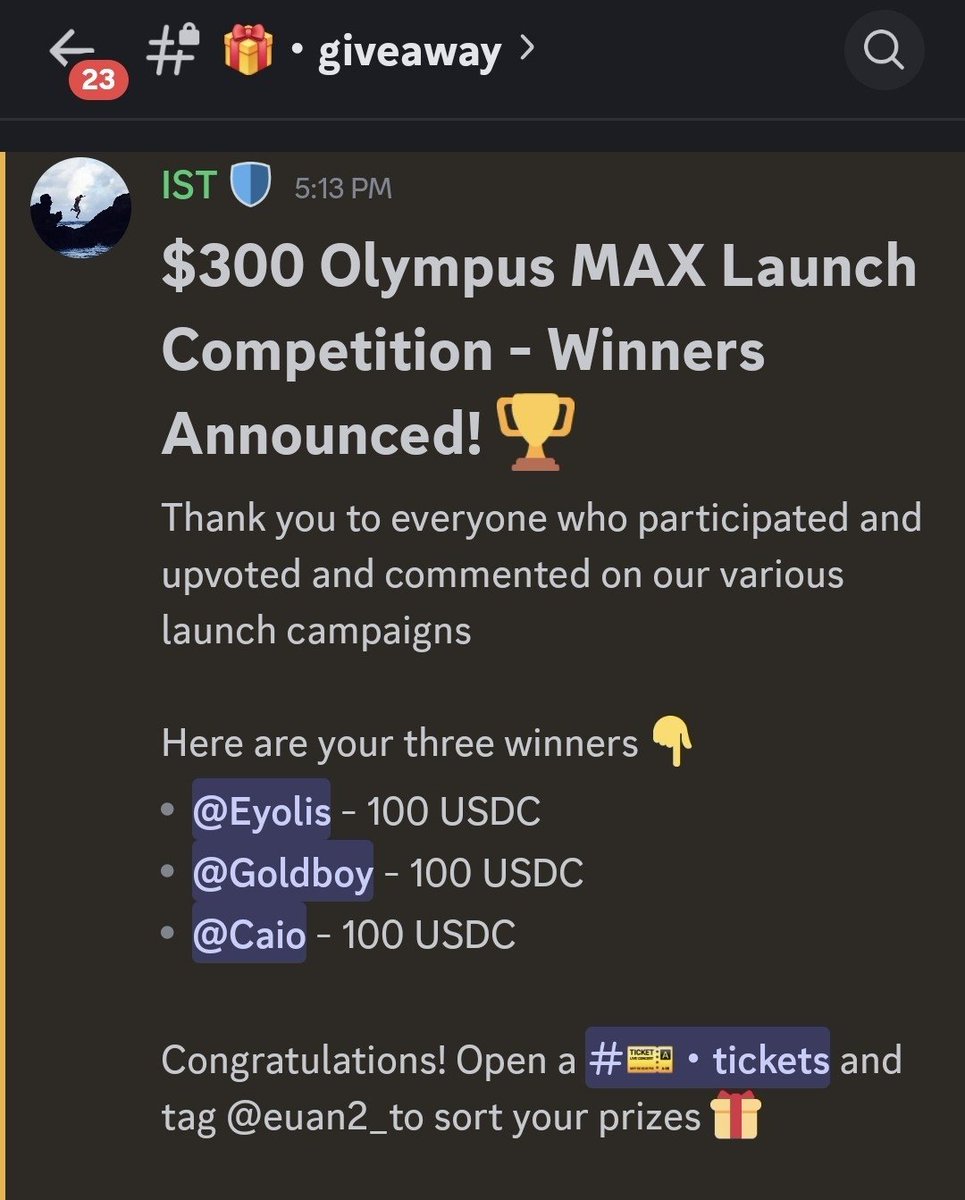 olympusappX's tweet photo. $300 Launch Competition Winners have been announced in Discord. 💰

Thank you to all participants! 

Every single entrant had a 60% chance of walking away with $100 each! 

These are the type of opportunities available to all Discord members. Just for following a couple of steps and support Olympus on X! 💚

Join our Discord below and ask "How do I join the giveaways?" to make sure you don't miss the next one. 🫡

https://t.co/thXR8vMRLH