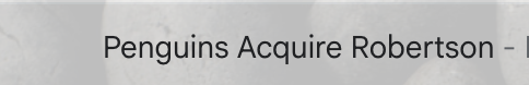 AGretz's tweet photo. The email the Penguins sent out announcing the Nick Robertson trade vs. the email they sent out for Kaedan Korczak is, quite legitimately, hilarious. https://t.co/4WDGURLRFj