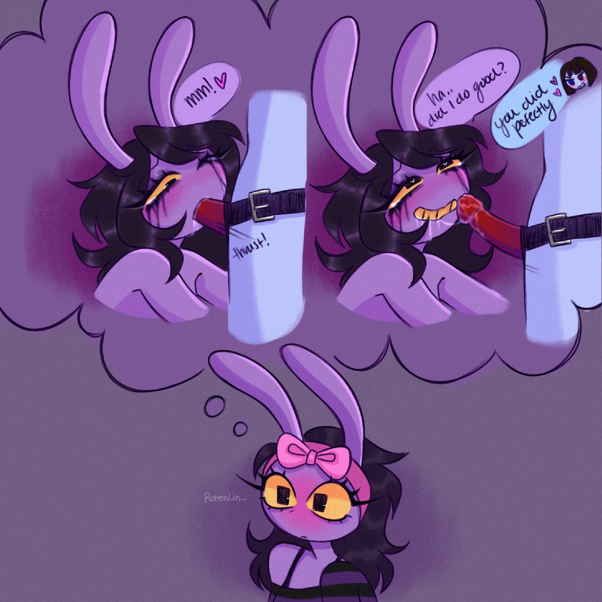 RottenLin_'s tweet photo. Credit to @UselessVoid for the idea 🙂‍↕️❤️ #tadc #theamazingdigitalcircus #genitalcircus #funnybunny #jax https://t.co/vKFBRMQ7Kd