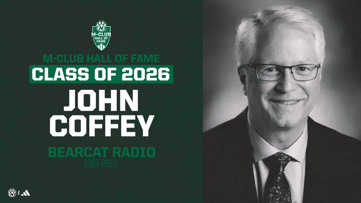 bearcatsports's tweet photo. 𝐉𝐨𝐡𝐧 𝐂𝐨𝐟𝐟𝐞𝐲 – 𝐁𝐞𝐚𝐫𝐜𝐚𝐭 𝐑𝐚𝐝𝐢𝐨 𝐏𝐥𝐚𝐲 𝐛𝐲 𝐏𝐥𝐚𝐲 (𝟏𝟗𝟖𝟓-𝐩𝐫𝐞𝐬.)

John Coffey has served as the Radio Voice of the Bearcats for more than 40 years and has called 508 consecutive Northwest football games entering the 2026 season. Coffey, a 1982 Northwest graduate and Albany, Mo., native, began his radio career at KXCV, the University's National Public Radio affiliate, as a student reporter. He was employed shortly after graduating from Northwest as a news director at a radio station in Fairbury, Neb. He returned to Maryville to work at KNIM Radio in 1983 and began calling Bearcat football games in 1985 – and hasn't missed one since. Coffey, an Albany, Mo., native, returned to KXCV-KRNW in 1999 to help launch the Bearcat Radio Network, and he has served as station manager since 2019. Coffey been a part of 10 national championship football and men's basketball teams in his time at Northwest. Coffey was inducted into the Missouri Broadcasters Association Hall of Fame this past June.

#OABAAB