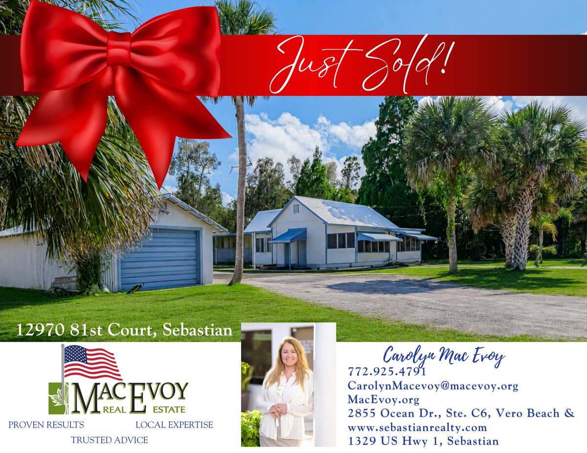 macevoyc's tweet photo. This AMAZING Property JUST SOLD!
12970 81st Court, Sebastian, FL
Contact Carolyn Today For Your Real Estate Goals!
Carolyn Mac Evoy
772.925.4791
CarolynMacevoy@macevoy.org
https://t.co/EtuatU7vm2
2855 Ocean Dr., Ste. C6, Vero Beach
https://t.co/PNDDaW3QV5
1329 US Hwy 1, Sebastian https://t.co/RlXae2WoRB