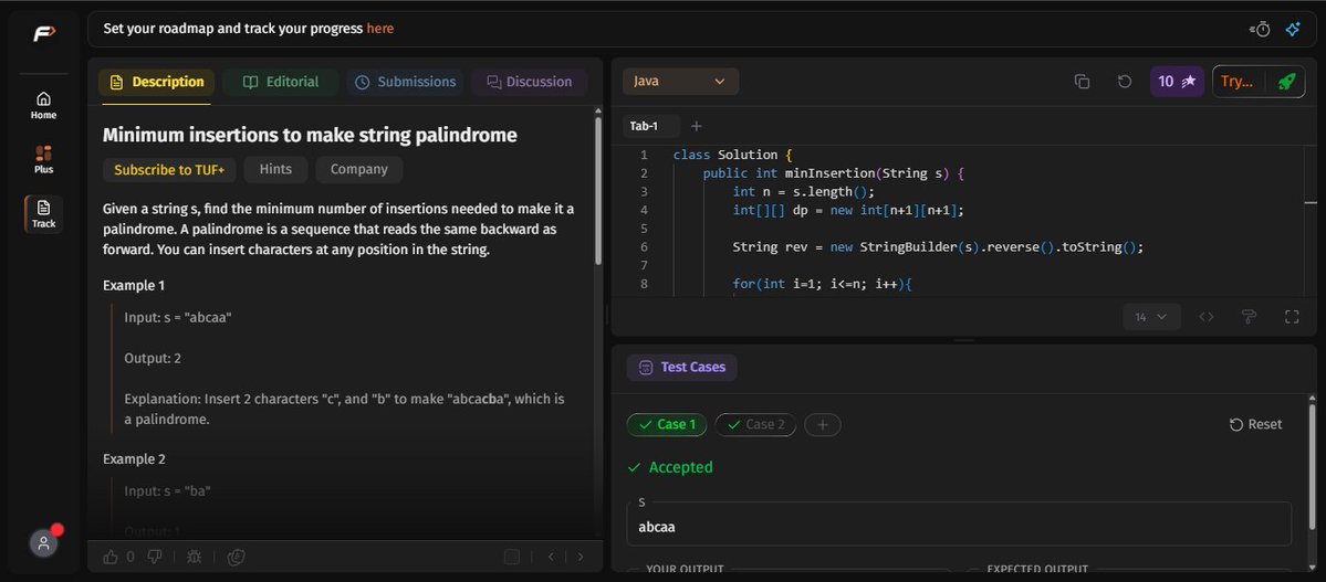 pritesh_sorte_'s tweet photo. 🗓️ Day 31  –  45 Days #SDESheetChallenge
Topic - String II | Solved 3 problems   
98. Z function
99. KMP Algorithm or LPS array
100. Minimum insertions to make string palindrome https://t.co/oA0BekvRjB