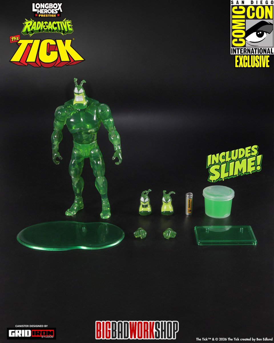 InPursuitofToys's tweet photo. From @bigbadworkshop, here’s a look at their SDCC Exclusive Longbox Heroes Prestige Radioactive 1/12 scale The Tick figure. 

Look for this at SDCC booth (618) and will go for $45 each with a limit of 1 per customer. 

#bigbadworkshop #bbts #thetick #sdcc #inpursuitoftoys https://t.co/4eYMIb1YOB