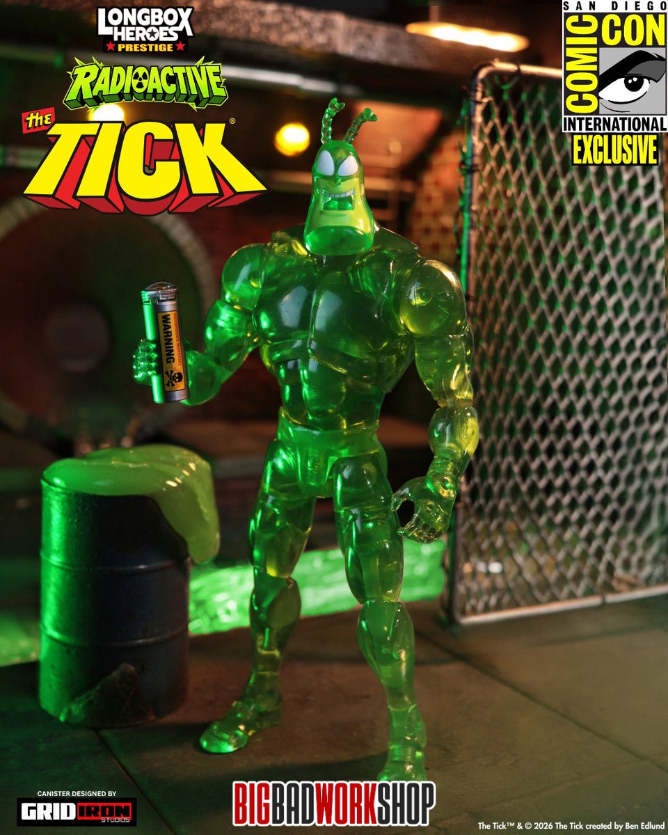 InPursuitofToys's tweet photo. From @bigbadworkshop, here’s a look at their SDCC Exclusive Longbox Heroes Prestige Radioactive 1/12 scale The Tick figure. 

Look for this at SDCC booth (618) and will go for $45 each with a limit of 1 per customer. 

#bigbadworkshop #bbts #thetick #sdcc #inpursuitoftoys https://t.co/4eYMIb1YOB