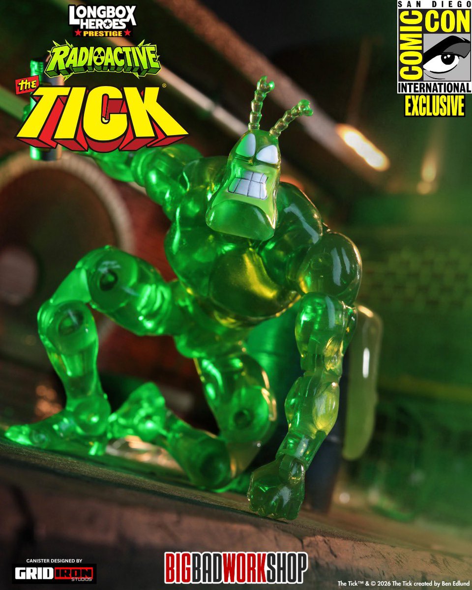 InPursuitofToys's tweet photo. From @bigbadworkshop, here’s a look at their SDCC Exclusive Longbox Heroes Prestige Radioactive 1/12 scale The Tick figure. 

Look for this at SDCC booth (618) and will go for $45 each with a limit of 1 per customer. 

#bigbadworkshop #bbts #thetick #sdcc #inpursuitoftoys https://t.co/4eYMIb1YOB