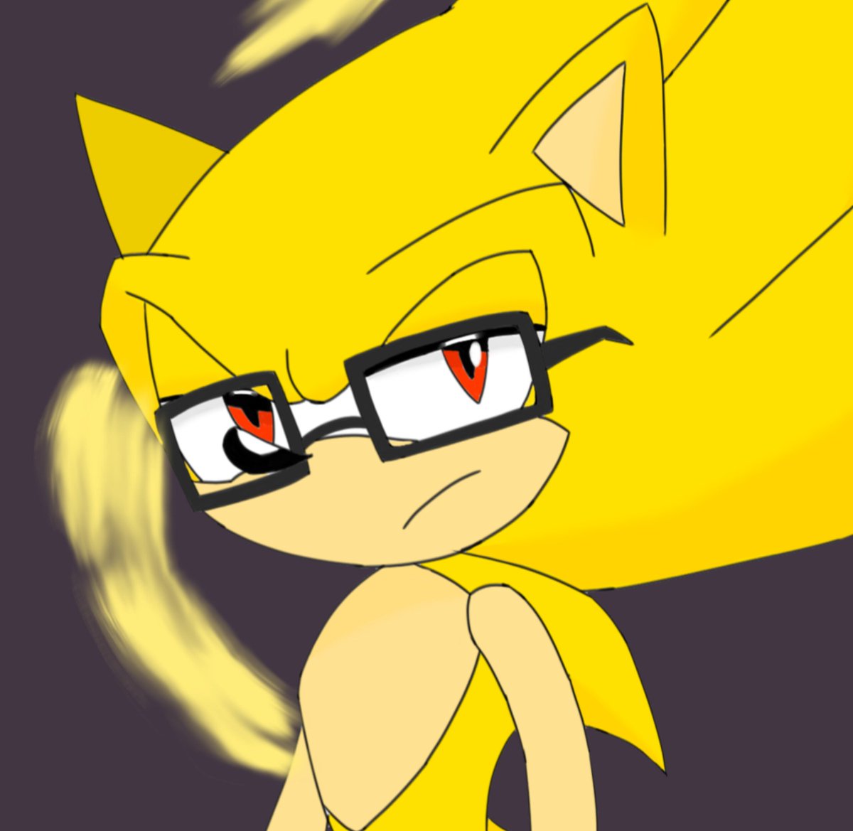 CyberSonic_IP's tweet photo. Hey guys 👋 
I drew Super Sonic with glasses:)
I'm crazy, heh
#Sonicthehedgehogart #supersonic https://t.co/G8mqBRiFwi