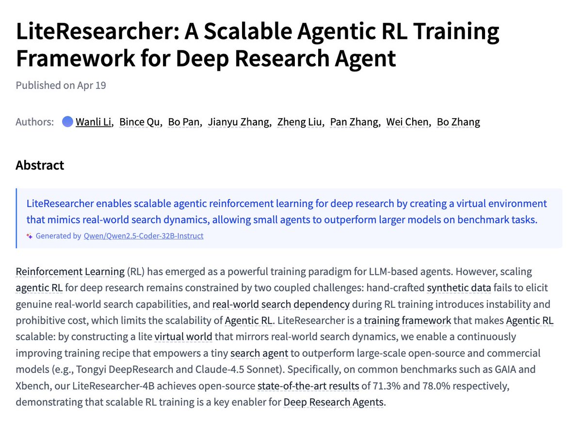 LiteResearcher: Scalable Framework for Deep Research Agents