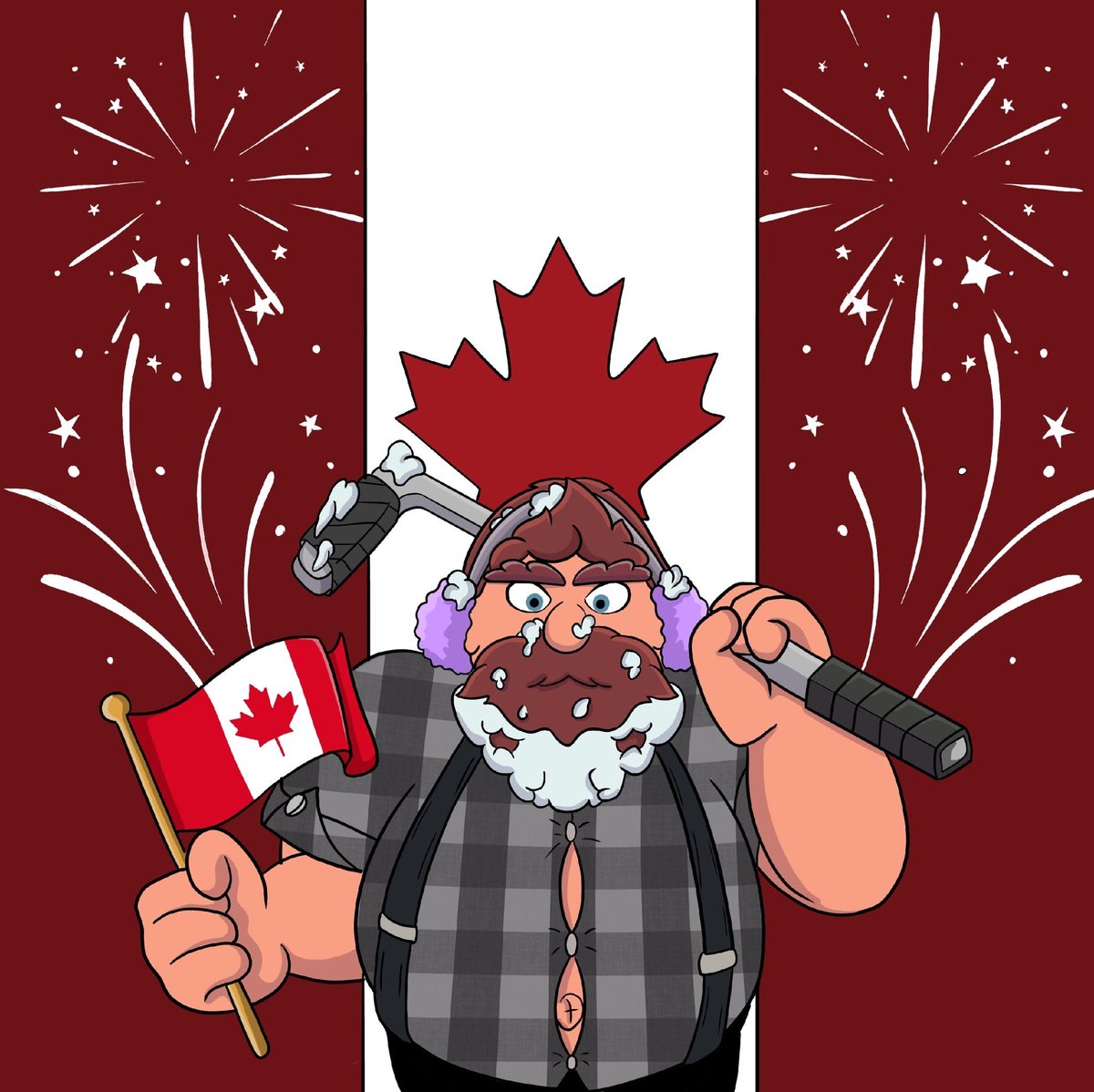 Boogas's tweet photo. Booga Morning ☕️ 

Happy Canada Day 🇨🇦 to the Cavemen up north! https://t.co/3nAlj3uCMN