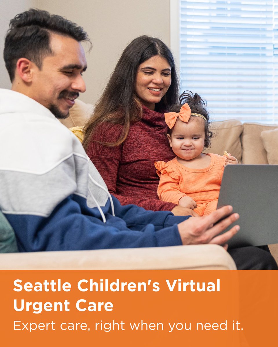 seattlechildren's tweet photo. 🤒 Sick kiddo? We've got you covered. 

Get expert pediatric care without leaving home. 

Seattle Children's Virtual Urgent Care is available 365 days a year, connecting families across Washington state with trusted providers in just a few clicks. 

Learn what we can treat and how to make an appointment: https://t.co/nxTXxo1pbC