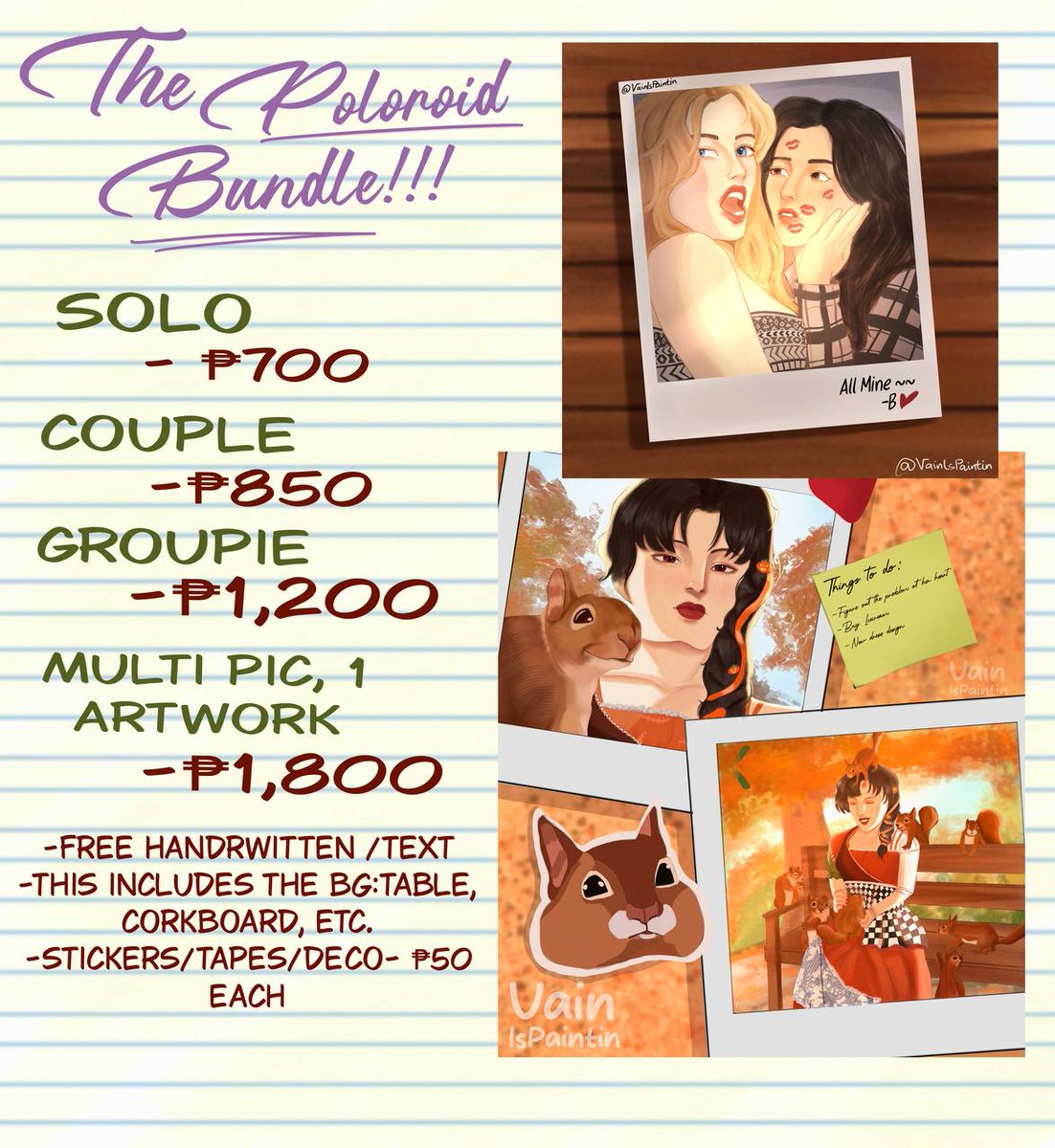 VainIsPaintin's tweet photo. POLOROID BUNDLE! COMMISSIONS! 
#commissionㅤ https://t.co/Il4ogqQeZM