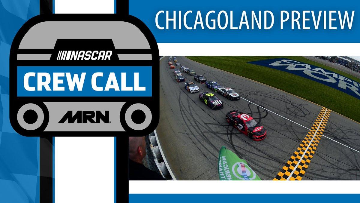 MRNRadio's tweet photo. ICYMI, this evening the NASCAR Cup Series races at @ChicagolndSpdwy for the first time since 2019.

Earlier this week on Crew Call, @ToddBGordon and @ThePostman68 previewed all that's ahead.

🎧: https://t.co/0iAXktHA6q
📺: https://t.co/Tqt2FEgoLQ

#AskMRN | #NASCAR https://t.co/KXfv69bBVb