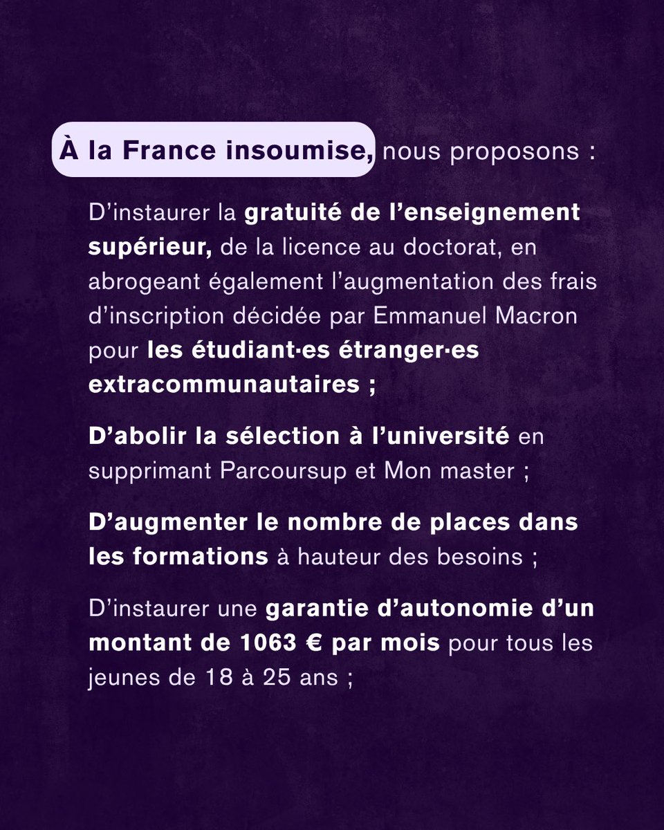 Portes_Thomas's tweet photo. Le gouvernement force les universités à appliquer des tarifs différenciés pour les étudiants étrangers, fermant une nouvelle fois les portes de l'enseignement supérieur aux plus précaires.

Macron cède de nouveau aux sirènes de l'extrême droite et continue de mener des politiques de préférence nationale ! Avec la France Insoumise au pouvoir, l'éducation sera véritablement gratuite et accessible à tous !