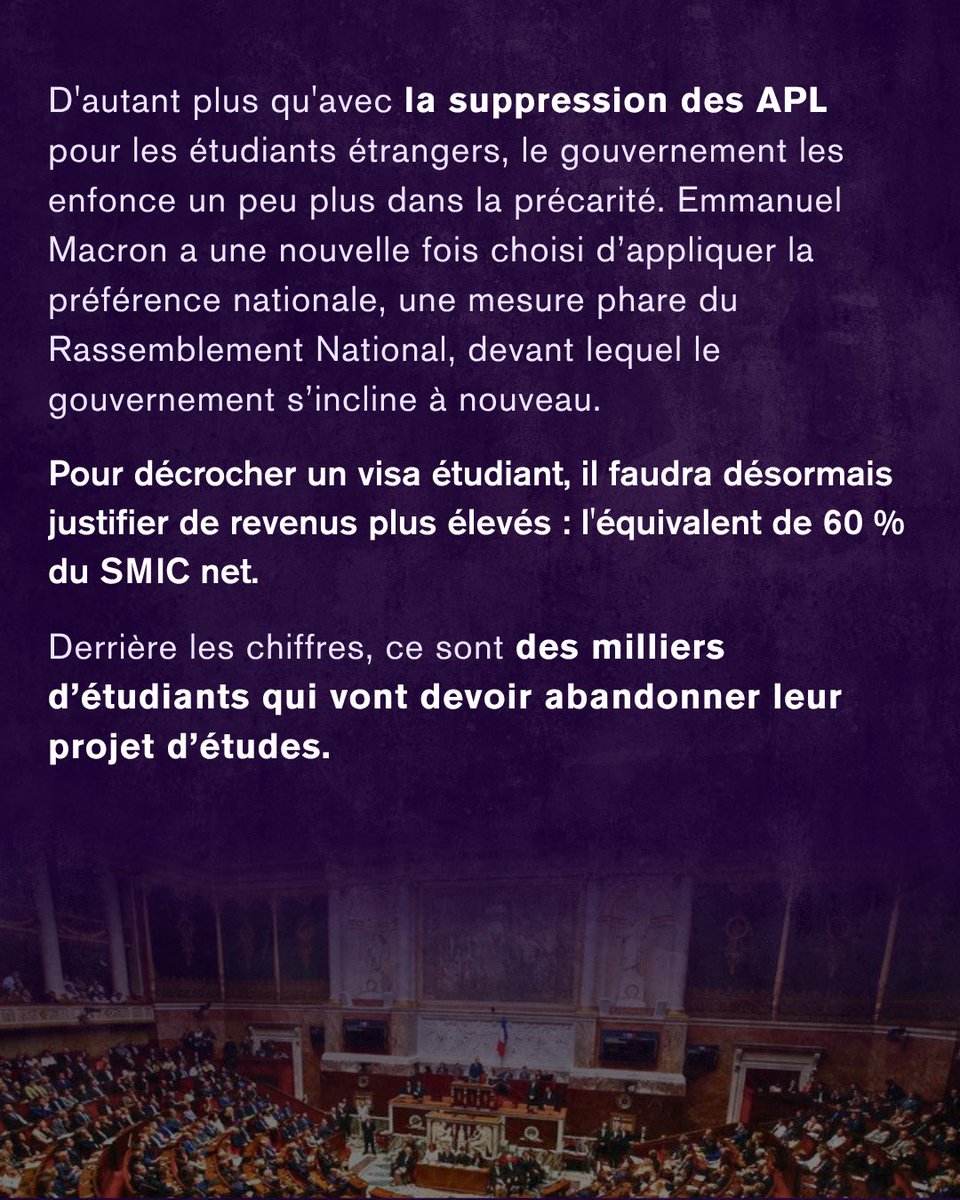 Portes_Thomas's tweet photo. Le gouvernement force les universités à appliquer des tarifs différenciés pour les étudiants étrangers, fermant une nouvelle fois les portes de l'enseignement supérieur aux plus précaires.

Macron cède de nouveau aux sirènes de l'extrême droite et continue de mener des politiques de préférence nationale ! Avec la France Insoumise au pouvoir, l'éducation sera véritablement gratuite et accessible à tous !