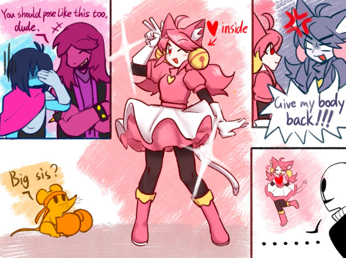 Plaer_P's tweet photo. ❤️: i wanna be a mew mew girl too #deltarune https://t.co/s7ecUEwQzv