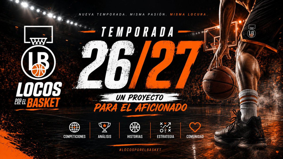 LocosPorElBaske's tweet photo. 🏀 Hoy empieza una nueva etapa.

Después de meses preparando cada detalle, os presento el proyecto de Locos Por El Basket para la temporada 2026/27.

No quiero ser solo una cuenta que informe sobre Primera FEB.

Quiero construir la casa de todos los aficionados.

🧵👇 https://t.co/Wp91UREQlK