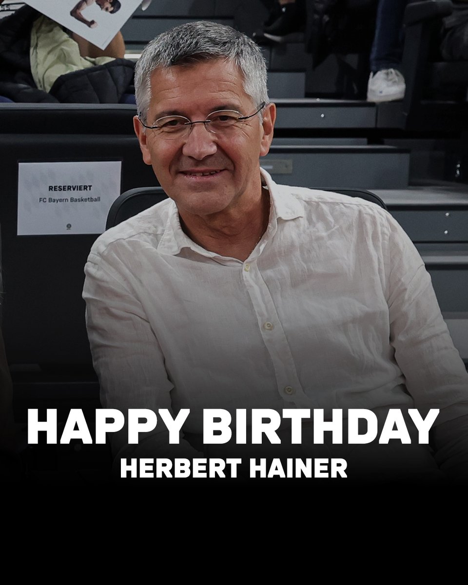 FCBBasketball's tweet photo. 🥳 Alles Gute zum Geburtstag wünschen wir dem Präsidenten des @FCBayern: Herzlichen Glückwunsch, Herbert Hainer! https://t.co/zzGX3YRBY0