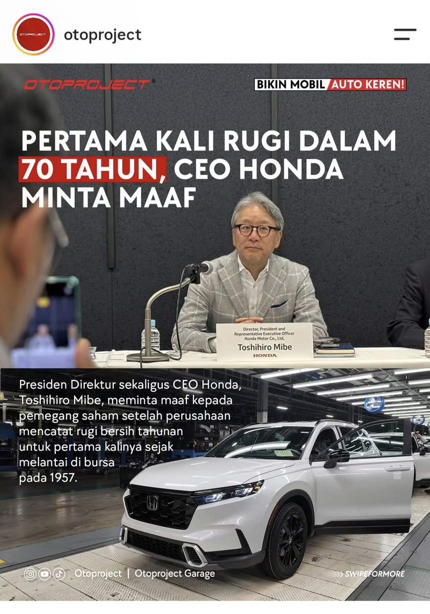 mikelsaham's tweet photo. Di Jepang, CEO Honda sampai minta maaf ke pemegang saham karna perusahaan rugi. Di Indonesia gimana? 

1.Ada perusahaan rugi dan sahamnya terjun ke 50 tapi malah reverse stock jadi harga sahamnya balik ke 500 setelah itu turun lagi ke 50. Terus sekarang malah right issue dan pastinya investor retail suka banget sama emiten rusak ini.  

2.Ada perusahaan rugi 90T. Setelah beberapa tahun untung tipis baru 100M+ datanglah tamu tak diundang yaitu pemerintah. Sejak kedatangannya sahamnya langsung 50 dan menyebabkan 350rb warga Indonesia nyangkut. Semoga bukan kamu salah 1 nya. 

3.Ada juga perusahaan yang IPO. Waktu IPO kepemilikan publik kecil, tapi owner diam2 buang sampe akhirnya 90% lebih dimiliki publik dan sahamnya delisting.

Ada yang tau ini emiten apa aja? Kira2 ada case lain lagi ga?
