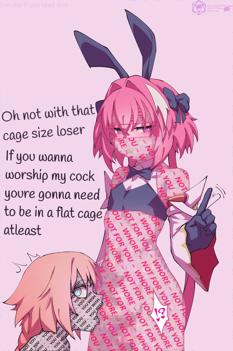 Censorshark's tweet photo. You heard him bitch ;3
If you want even a chance to worship his superior cock you have to be wearing a flat aka the only size you deserve you loser <3
So be a good good litle freak and lock up and prove to him that youre locked~
#chastity #censored #hentai #gay #astolfo https://t.co/cf6Wn87Lb4