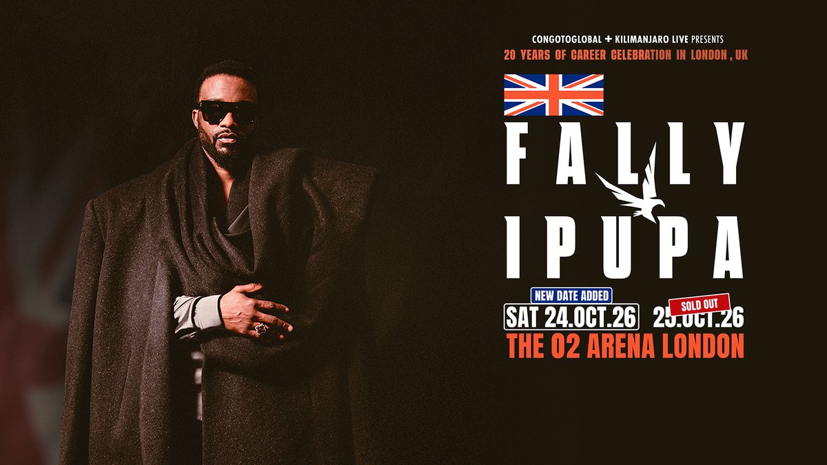 AXS_UK's tweet photo. #AXSUPDATE 🦅 EXTRA DATE ADDED! The Eagle lands in London — @fallyipupa01 brings his 20 Years of Career Celebration to @TheO2 in October, and Warriors, this one is historic!

⏰ Tickets on sale Friday 10th at 10am
🎟 https://t.co/2o5Lp6uiD7 https://t.co/rDj3JOCAzr