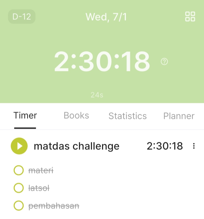 agithebat's tweet photo. '' 010726

Day 1 ikut matdas challenge nya kak bea dari cenel wasafnya. Ya Allah terimakasih orang baik,,, alhamdulillah kekumpul juga niat belajarnya (^^) 

Today's evaluation: 
- hei diriku, ternyata kamu lemah banget di pembagian, so banyak banyak latihan pls! https://t.co/Pt8eRdkZSs