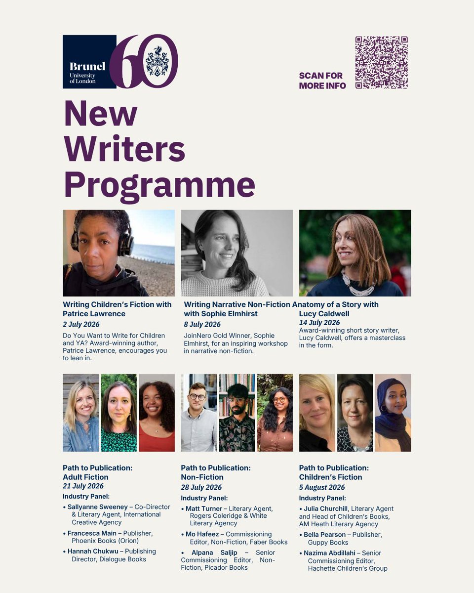nerobookawards's tweet photo. Our friends @bruneluni are running their New Writers Programme, a series of free webinars &amp; workshops hosted by industry experts. You might see some familiar faces, including the author of our 2024 Nero Gold Prize Winner, Sophie Elmhirst ✨
More info here: https://t.co/ff0v5Awq1C https://t.co/VOrjgQ4L04