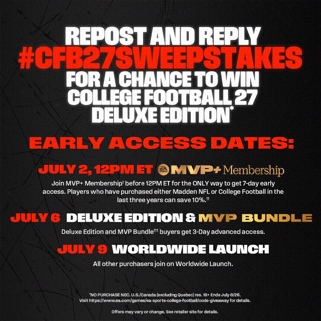 EASPORTSCollege's tweet photo. Which school will be your first Dynasty? 👀

Reply with your answer and #CFB27Sweepstakes for a chance to win a game code! https://t.co/9DIHpMlRUl