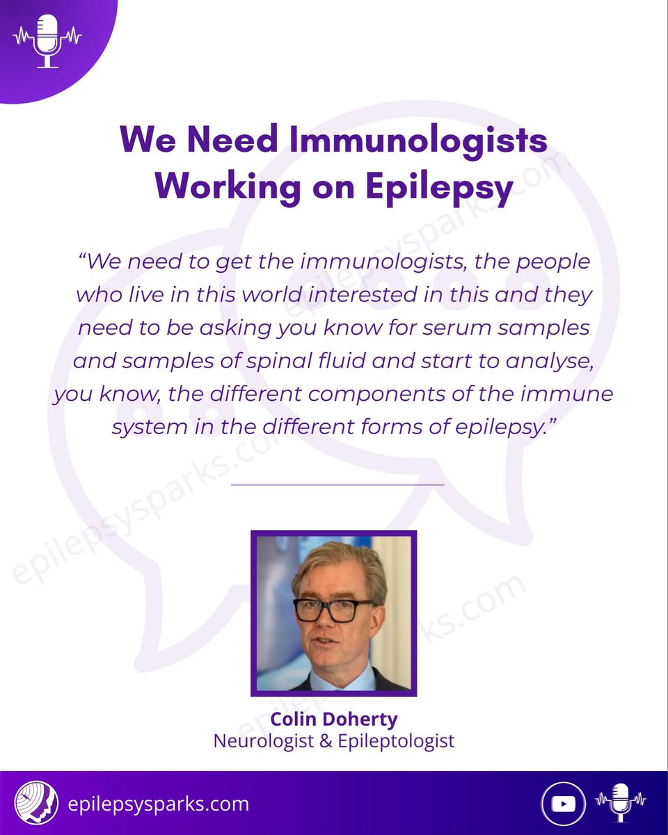EpilepsySparks's tweet photo. 🔬 Simply: we need immunologists to be working on #epilepsy! This week on the podcast 🎬, Prof. Colin Doherty 🤩 shares how for years, immunologists have been saying “Hey, listen, it's all human disease is all about inflammation!”! Out tomorrow! 

🎬 https://t.co/ew0cv8y9GC https://t.co/booT6eDzvJ
