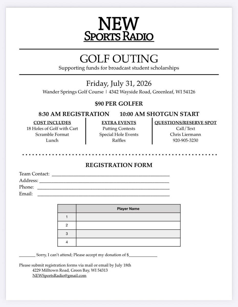 VoiceofBP's tweet photo. 𝐋𝐄𝐒𝐒 𝐓𝐇𝐀𝐍 𝐀 𝐌𝐎𝐍𝐓𝐇 𝐀𝐖𝐀𝐘

Come join us for our Annual Golf Outing ⛳️

Supporting our Students with Scholarships

🗓️ Friday, July 31st, 2026

Get a Foursome and play with us from Wander Springs Golf Course or just Sponsor a Hole

Reach out with questions 🏌️‍♀️ https://t.co/BZt4Kh9jN4
