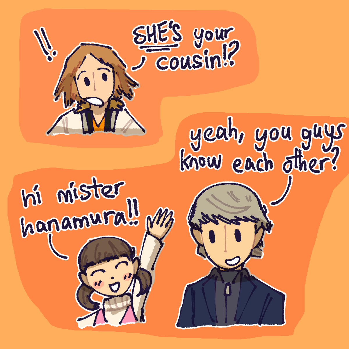 Epiaaru's tweet photo. i like to think yosuke knew nanako before yu came around . she's definitely the top 1 junes supporter ever https://t.co/dT5oEbv1dS