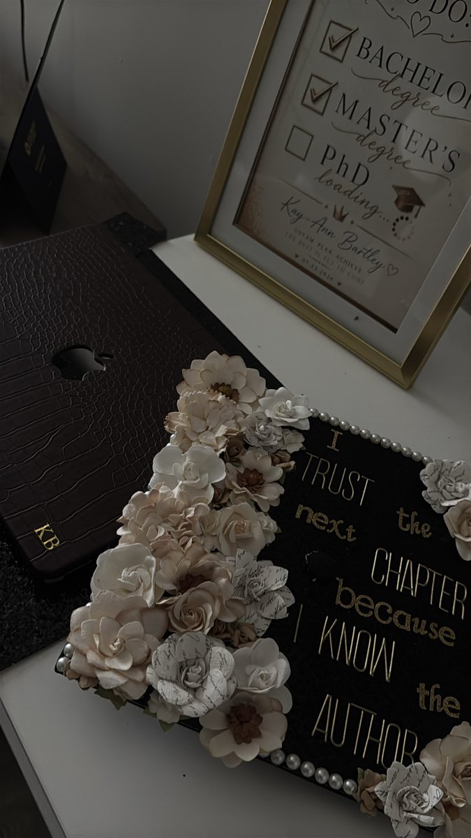 KayannBartley's tweet photo. Finished my graduation cap today. 🎓

“I Trust the Next Chapter Because I Know the Author.”

So grateful for this journey and excited to celebrate my Master’s with the @ACEedu 
Check out my LinkedIn profile (Kay-Ann Bartley) 

#ACEGrad2026 #ACECommencement https://t.co/OccwgWhi0k