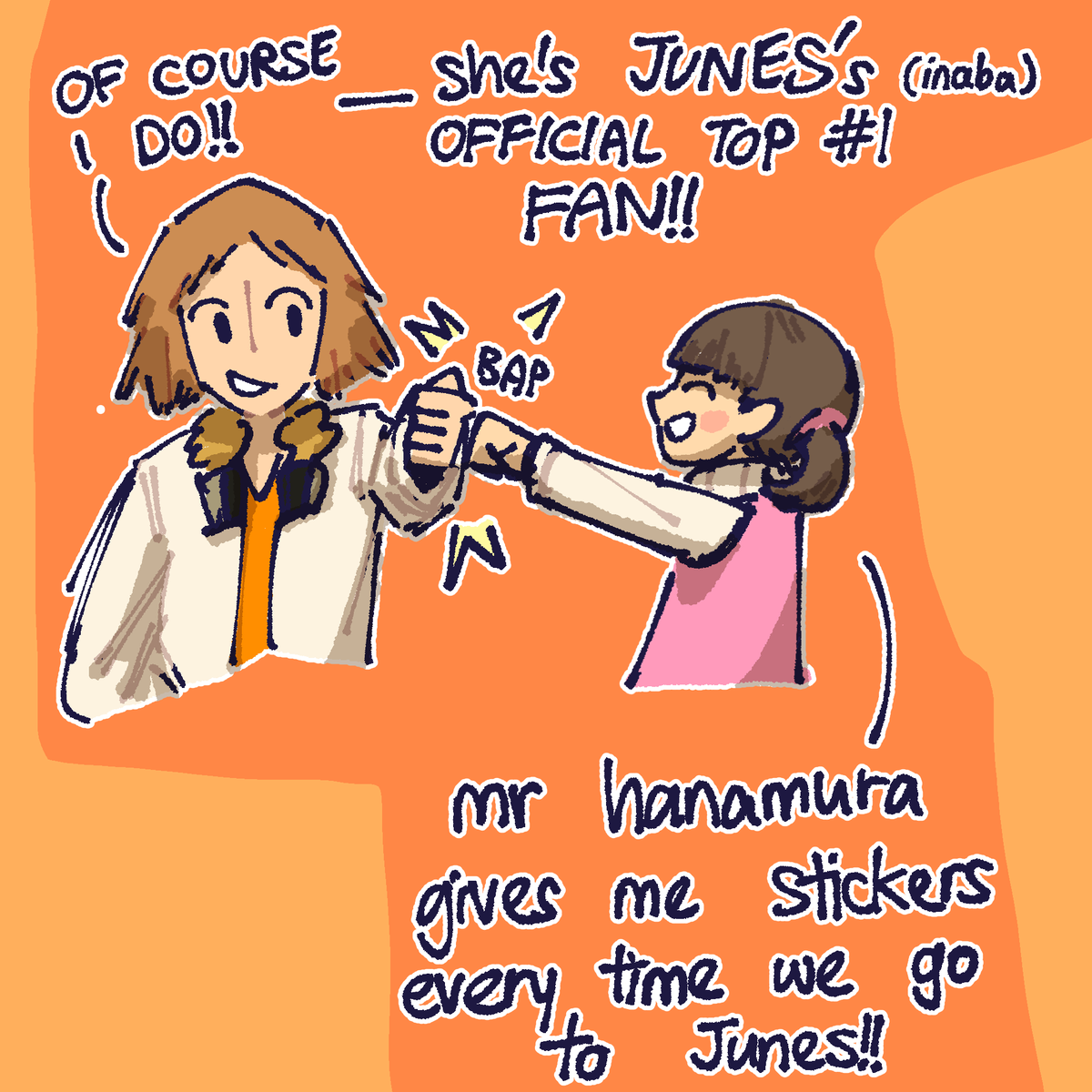 Epiaaru's tweet photo. i like to think yosuke knew nanako before yu came around . she's definitely the top 1 junes supporter ever https://t.co/dT5oEbv1dS